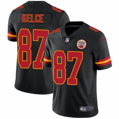 Men's Kansas City Chiefs Travis Kelce Black Color Rush Limited Jersey