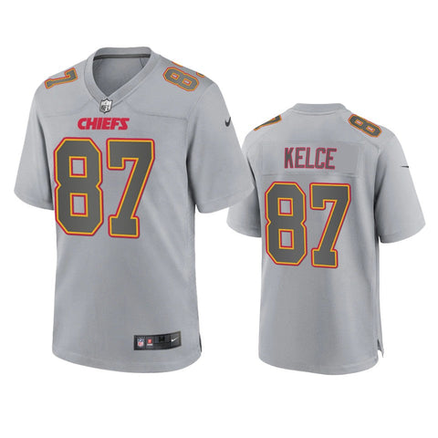 Men's Kansas City Chiefs Travis Kelce Gray Atmosphere Fashion Limited Jersey