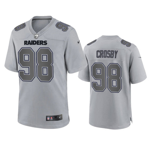 Men's Las Vegas Raiders Maxx Crosby Gray Atmosphere Fashion Limited Jersey