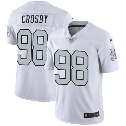 Men's Las Vegas Raiders Maxx Crosby White Color Rush Limited Jersey