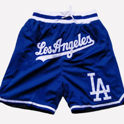 Men's Los Angeles Dodgers Shorts blue Dodgers Mens Basketball Shorts Stitched