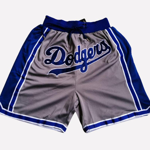 Men's Los Angeles Dodgers Shorts Gray Dodgers Mens Basketball Shorts Stitched