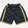 Men's Los Angeles Lakers Black Shorts, Lakers Mens Basketball Shorts Stitched