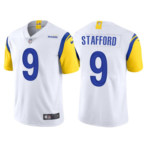 Men's Los Angeles Rams Matthew Stafford White Throwback Limited Jersey