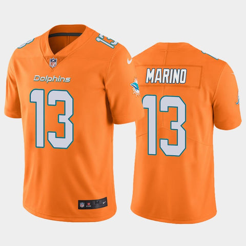 Men's Miami Dolphins Dan Marino Orange Color Rush Limited Jersey