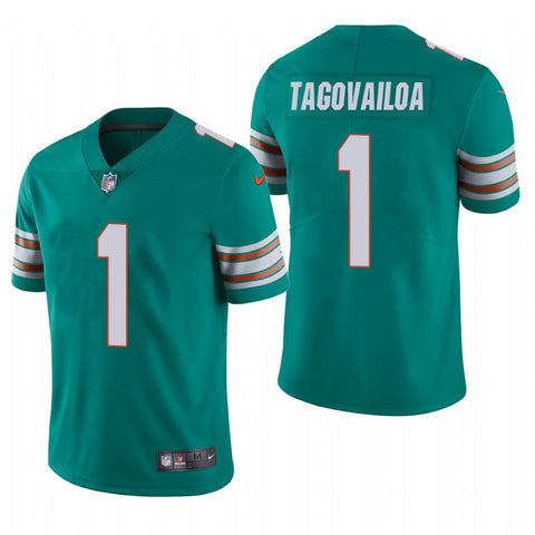 Men's Miami Dolphins Tua Tagovailoa Aqua Alternate Limited Jersey