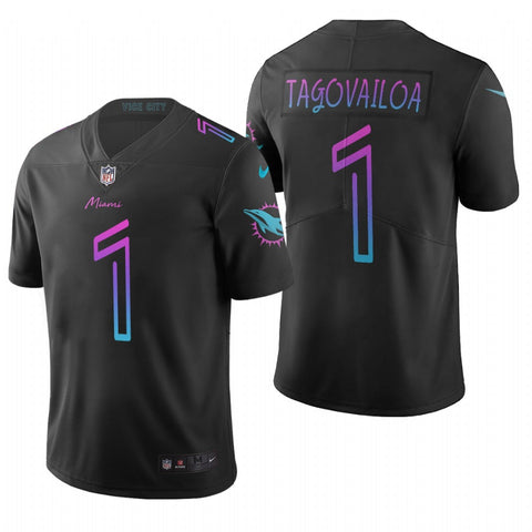 Men's Miami Dolphins Tua Tagovailoa Black City Edition Limited Jersey