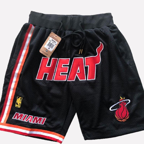 Men's Miami Heat Shorts Black Miami Heat Mens Basketball Shorts Stitched