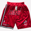 Copy of Men's Miami Heat Shorts red Miami Heat Mens Basketball Shorts Stitched