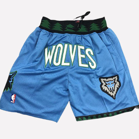 Men's Minnesota Timberwolves Shorts Blue, wolves Mens Basketball Shorts Stitched
