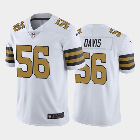 Men's New Orleans Saints Demario Davis White Color Rush Limited Jersey