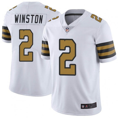 Men's New Orleans Saints Jameis Winston White Color Rush Limited Jersey