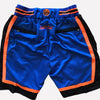 Men's New York Knicks Shorts Blue orange  Knicks Mens Basketball Shorts Stitched