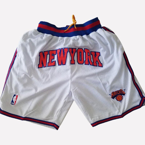 Men's New York Knicks Shorts White, Knicks Mens Basketball Shorts Stitchedvv