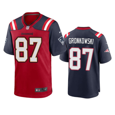 Men's Patriots Buccaneers Rob Gronkowski Split Limited Jersey