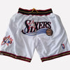 Men's Philadelphia 76ers Shorts White 76ers Mens Basketball Shorts Stitched