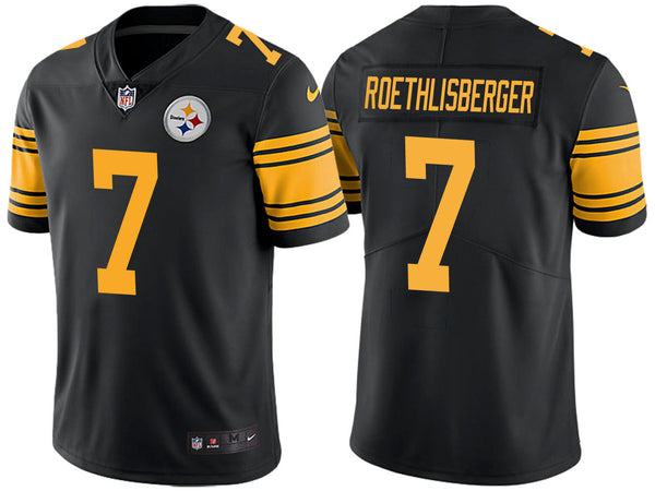 Men's Pittsburgh Steelers Ben Roethlisberger Black Color Rush Limited Jersey