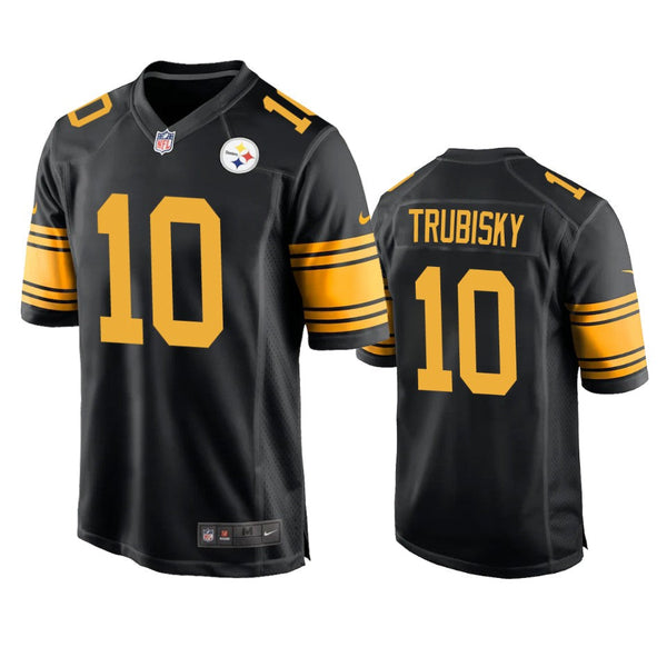 Men's Pittsburgh Steelers Mitchell Trubisky Black Color Rush Limited Jersey