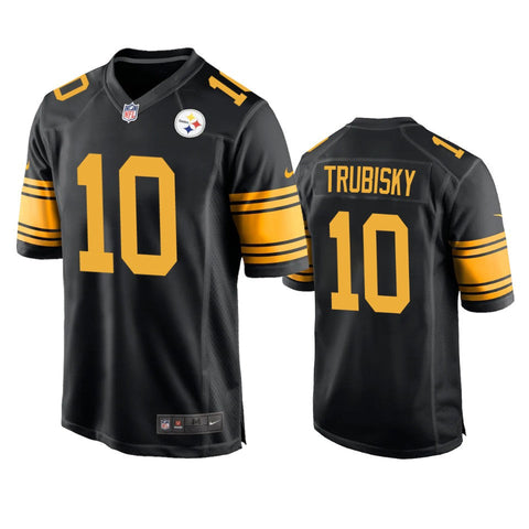 Men's Pittsburgh Steelers Mitchell Trubisky Black Color Rush Limited Jersey