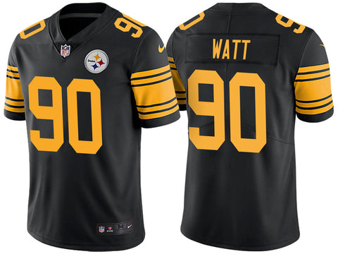 Men's Pittsburgh Steelers T.J. Watt Black Color Rush Limited Jersey