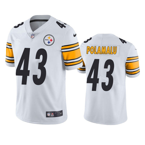 Men's Pittsburgh Steelers Troy Polamalu White Limited Jersey