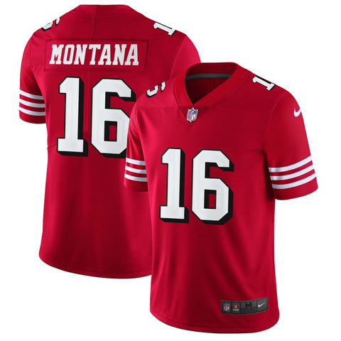 Men's San Francisco 49ers Joe Montana Red Throwback Limited Jersey