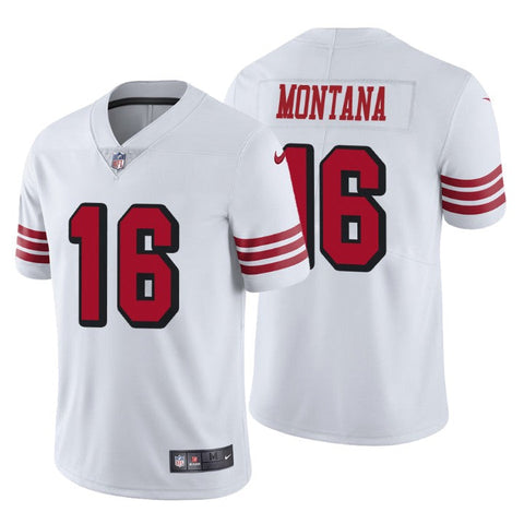 Men's San Francisco 49ers Joe Montana White Color Rush Limited Jersey