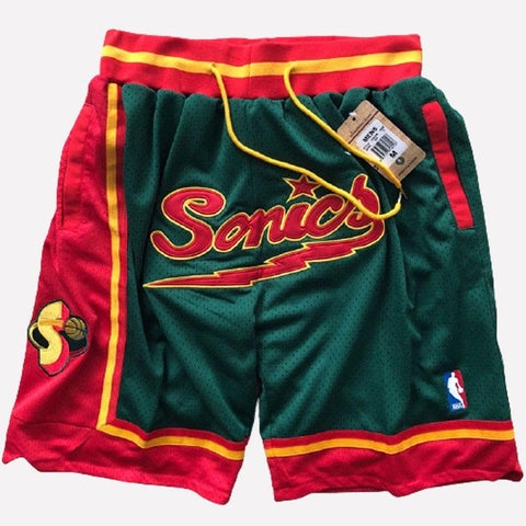 Men's Seattle Supersonics Green,Supersonics Mens Basketball Shorts Stitched