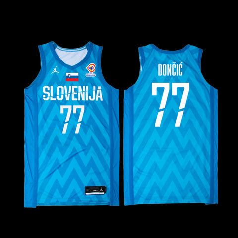 Men's Slovenija Luka Doncic Blue Away Limited Jersey