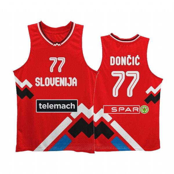 Men's Slovenija Luka Doncic Red Limited Jersey