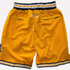 Men's University of Michigan Shorts yellow Michigan Mens Basketball Shorts Stitched