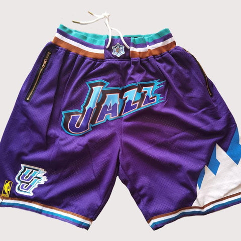 Men's Utah Jazz Shorts Blue, Utah Jazz Mens Basketball Shorts Stitched