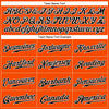 Custom Orange Black Pinstripe Black-White Authentic Baseball Jersey