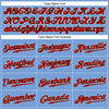 Custom Powder Blue Red Pinstripe Red-Black Authentic Baseball Jersey