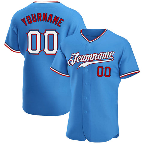 Men's Custom Powder Blue Authentic Baseball Jersey