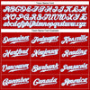Custom Red White Pinstripe White-Light Blue Authentic Baseball Jersey