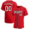 Men's Custom Red White Authentic Baseball Jersey