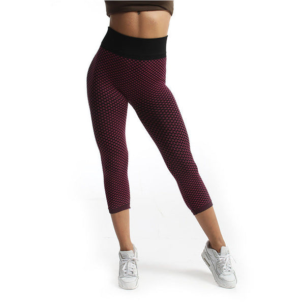 Grid Tight Yoga Women Seamless High Waist Leggings