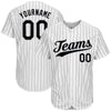 Men's Custom White Black Pinstripe Authentic Baseball Jersey