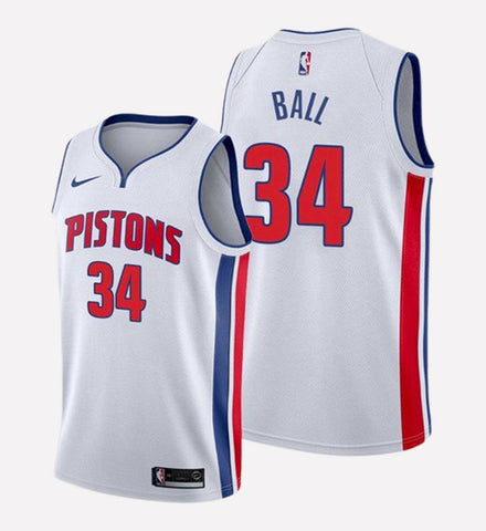 Men's Detroit Pistons #34 LiAngelo Ball stitched jersey