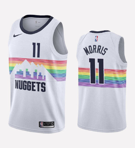 Men's Denver Nuggets #11 Monte Morris stitched jersey