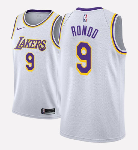 Men's Los Angeles Lakers #9 Rajon Rondo stitched jersey