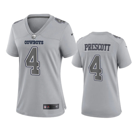 Women's Dallas Cowboys Dak Prescott Gray Atmosphere Fashion Limited Jersey