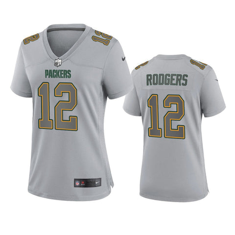 Women's Green Bay Packers Aaron Rodgers Gray Atmosphere Fashion Limited Jersey