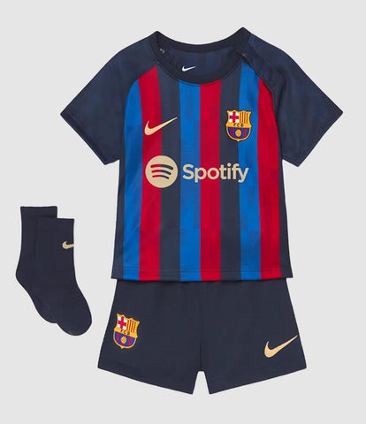 22/23 Youth Barcelona Home Jersey Kids Kit