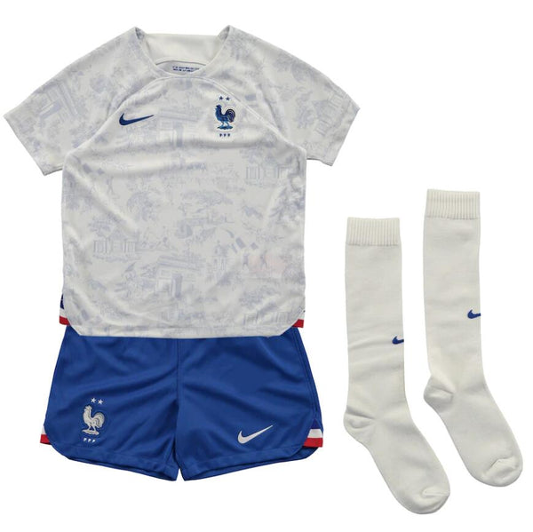 Youth France Away Jersey 2022 World Cup Kids Kit