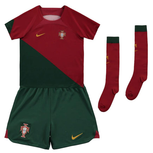 Youth Portugal Home Jersey 2022 World Cup Kids Kit