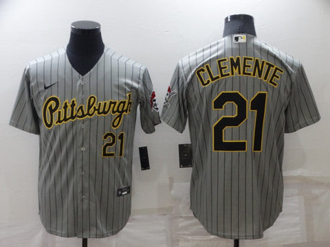 Men's Roberto Clemente Pittsburgh Pirates Player Gray Jersey