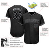 Custom Black Black-Gray Authentic Baseball Jersey