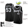 Custom NBA Black White-Silver Gray Round Neck Rib-Knit Basketball Jersey